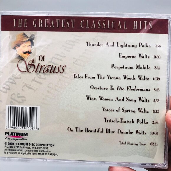 classical hits cd's new sealed Cchaikovsky Bach Strauss copy right 2000 READ NEW - Picture 3 of 7
